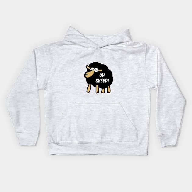 Funny Black Sheep Kids Hoodie by S_Art Design